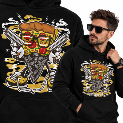BLUZA Z KAPTUREM ANIMOWANA PIZZA GANGSTER